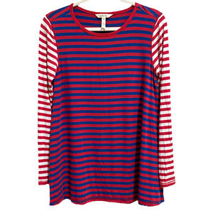 Matilda Jane Womens Top Striped Shirt Size Small Red Blue White Stripes July 4th
